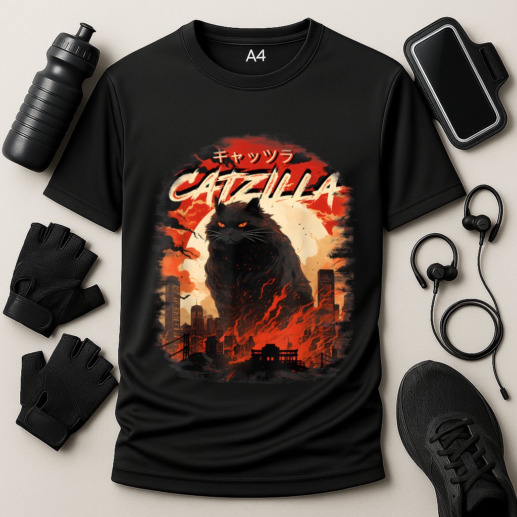 Funny Cat Lover Catzilla Cat Humor Cat Performance Shirt