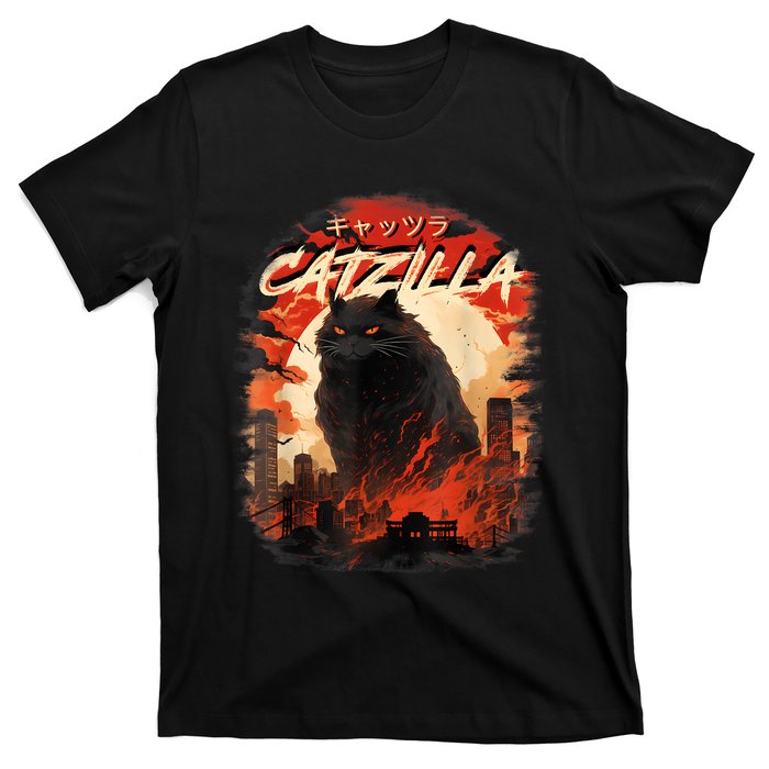 Funny Cat Lover Catzilla Cat Humor Cat T-Shirt