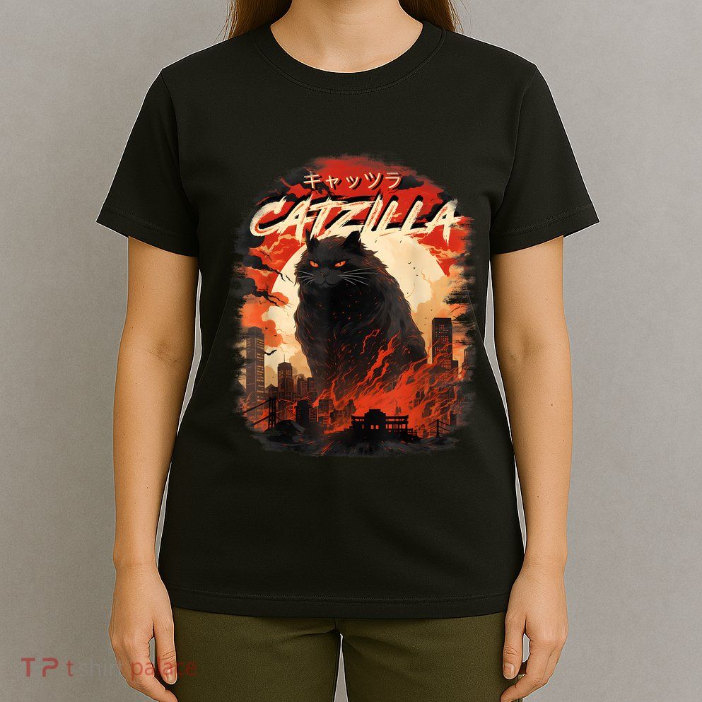 Funny Cat Lover Catzilla Cat Humor Cat T-Shirt