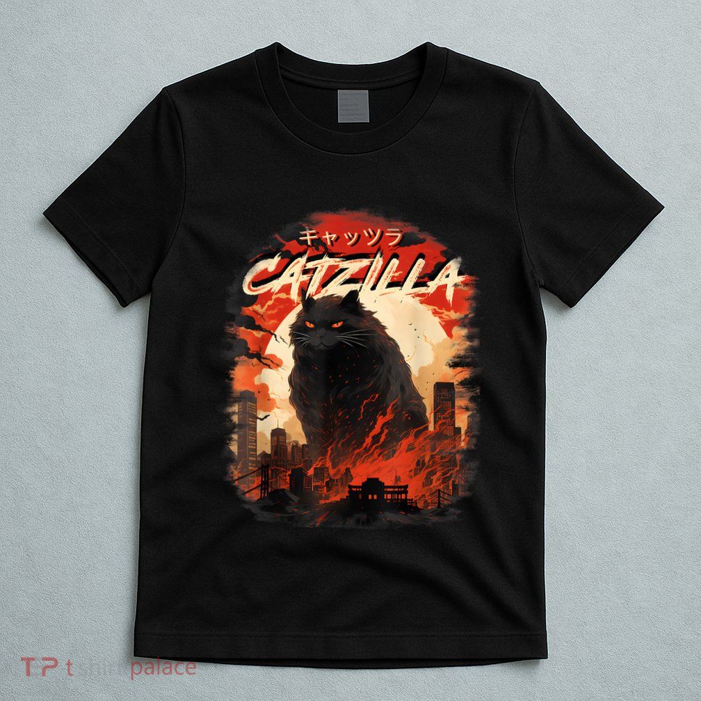 Funny Cat Lover Catzilla Cat Humor Cat T-Shirt