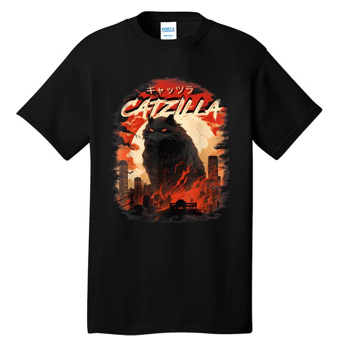 Funny Cat Lover Catzilla Cat Humor Cat Tall T-Shirt