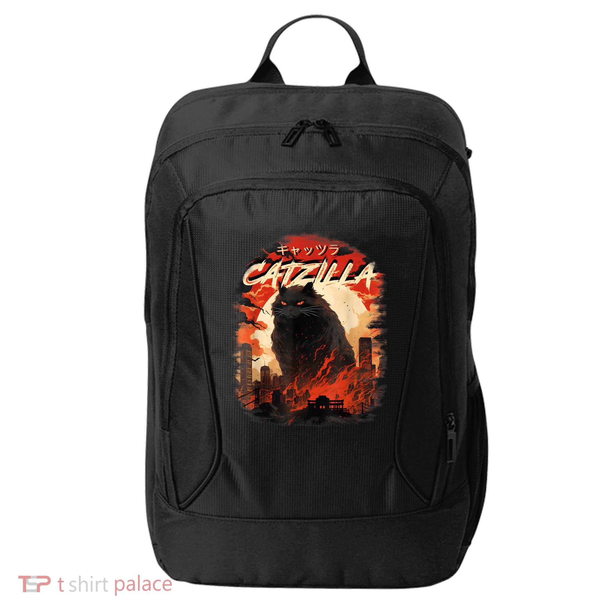 Funny Cat Lover Catzilla Cat Humor Cat City Backpack