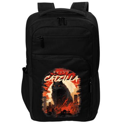 Funny Cat Lover Catzilla Cat Humor Cat Impact Tech Backpack