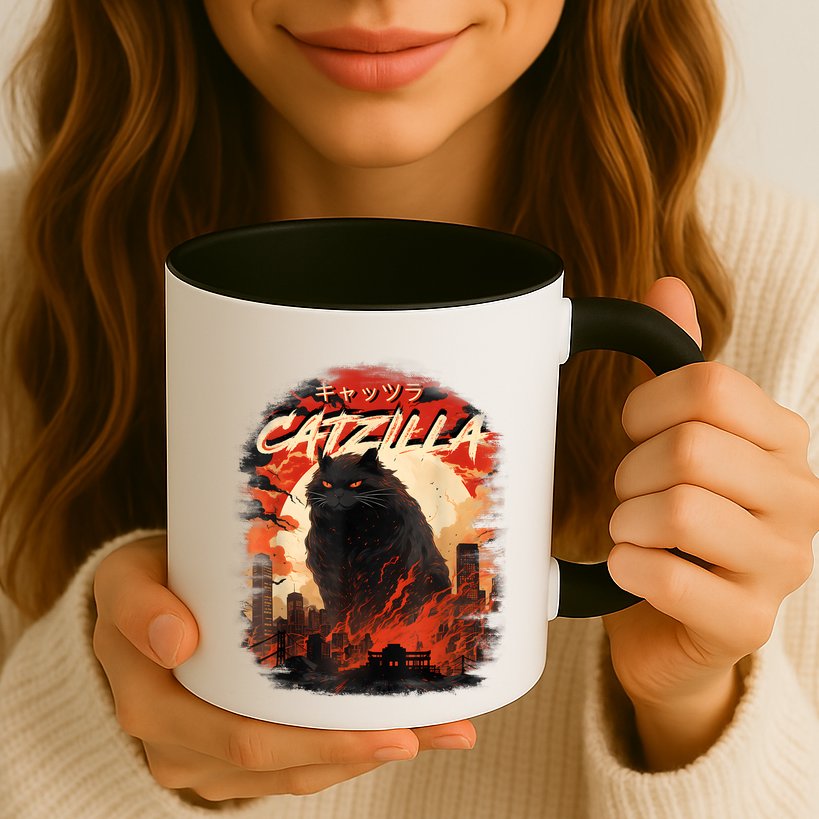 Funny Cat Lover Catzilla Cat Humor Cat Mug