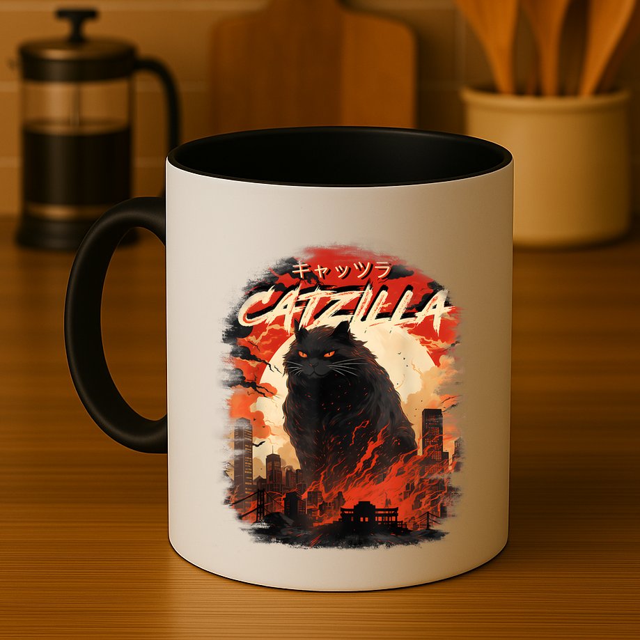 Funny Cat Lover Catzilla Cat Humor Cat Mug