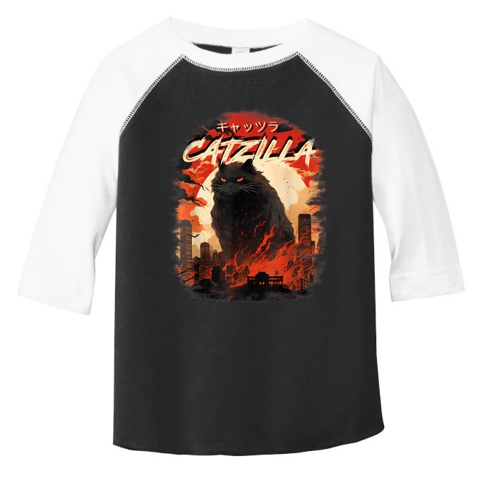 Funny Cat Lover Catzilla Cat Humor Cat Toddler Fine Jersey T-Shirt