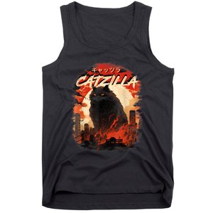 Funny Cat Lover Catzilla Cat Humor Cat Tank Top