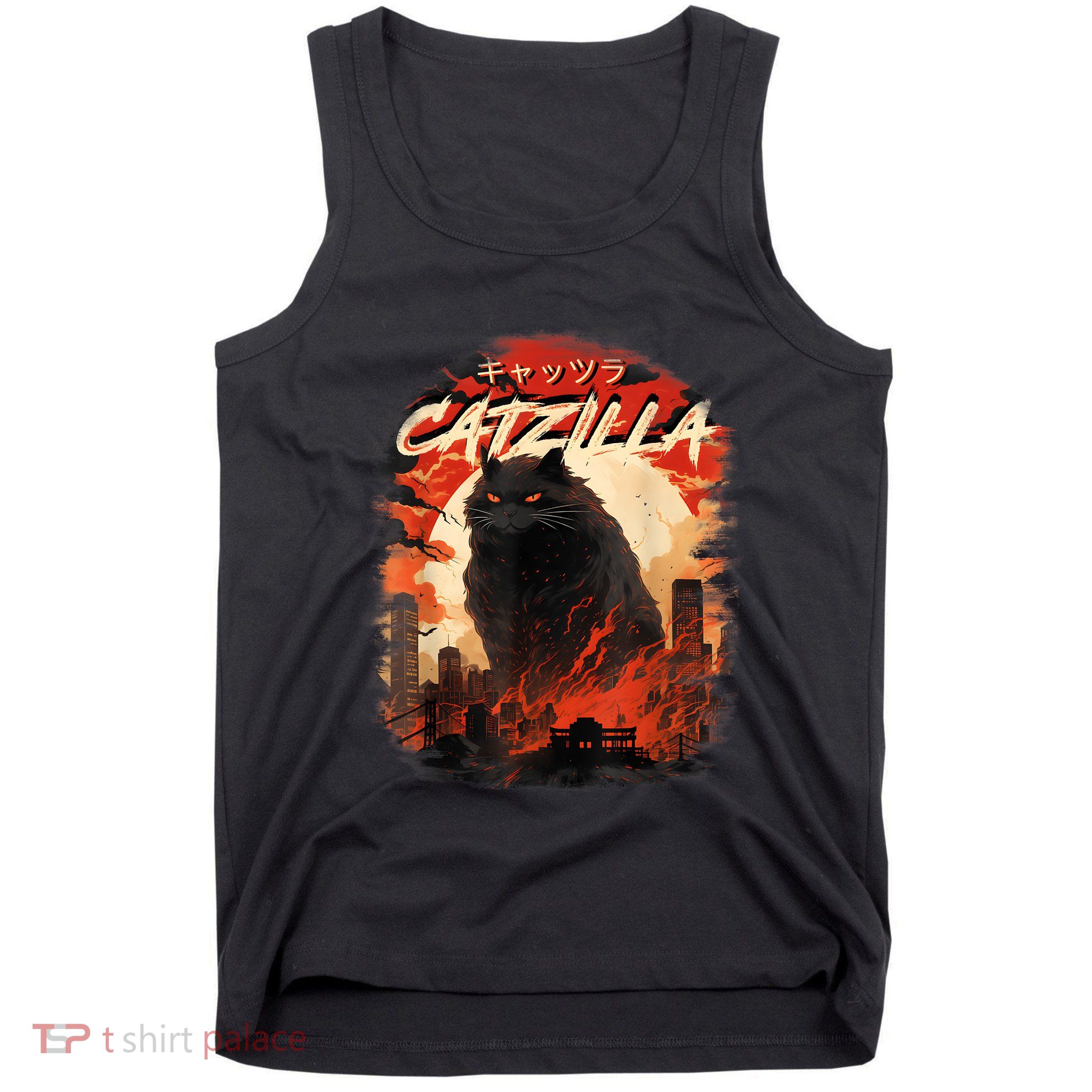 Funny Cat Lover Catzilla Cat Humor Cat Tank Top