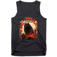 Funny Cat Lover Catzilla Cat Humor Cat Tank Top