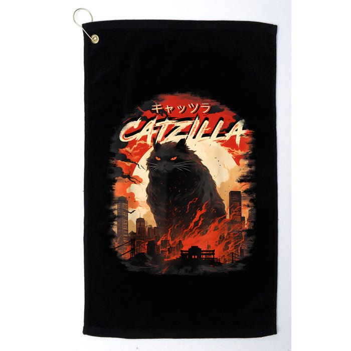 Funny Cat Lover Catzilla Cat Humor Cat Golf Towel