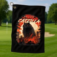 Funny Cat Lover Catzilla Cat Humor Cat Golf Towel