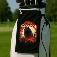 Funny Cat Lover Catzilla Cat Humor Cat Golf Towel