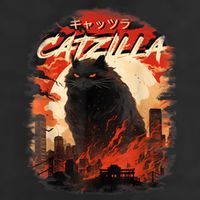 Funny Cat Lover Catzilla Cat Humor Cat Golf Towel
