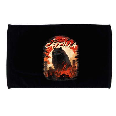 Funny Cat Lover Catzilla Cat Humor Cat Microfiber Hand Towel