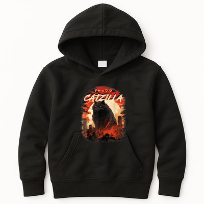 Funny Cat Lover Catzilla Cat Humor Cat Kids Hoodie