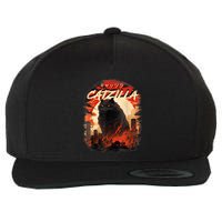 Funny Cat Lover Catzilla Cat Humor Cat Wool Snapback Cap