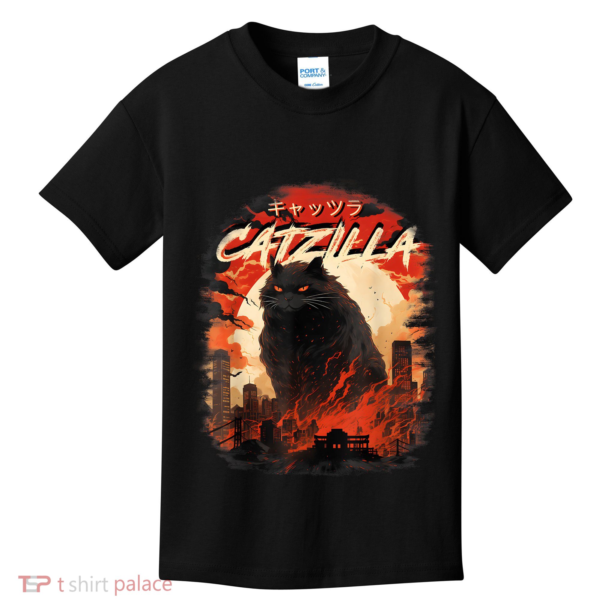 Funny Cat Lover Catzilla Cat Humor Cat Kids T-Shirt
