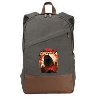 Funny Cat Lover Catzilla Cat Humor Cat Cotton Canvas Backpack