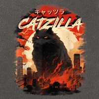 Funny Cat Lover Catzilla Cat Humor Cat Cotton Canvas Backpack