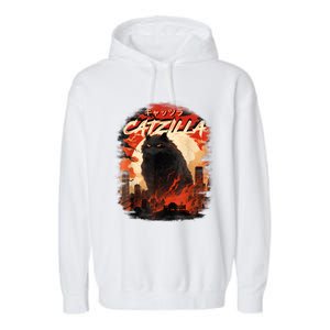 Funny Cat Lover Catzilla Cat Humor Cat Garment-Dyed Fleece Hoodie