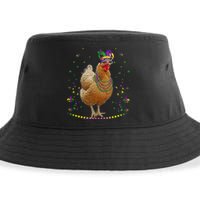 Funny Chicken Lover Cute Mardi Gras Carnival Jester Premium Sustainable Bucket Hat