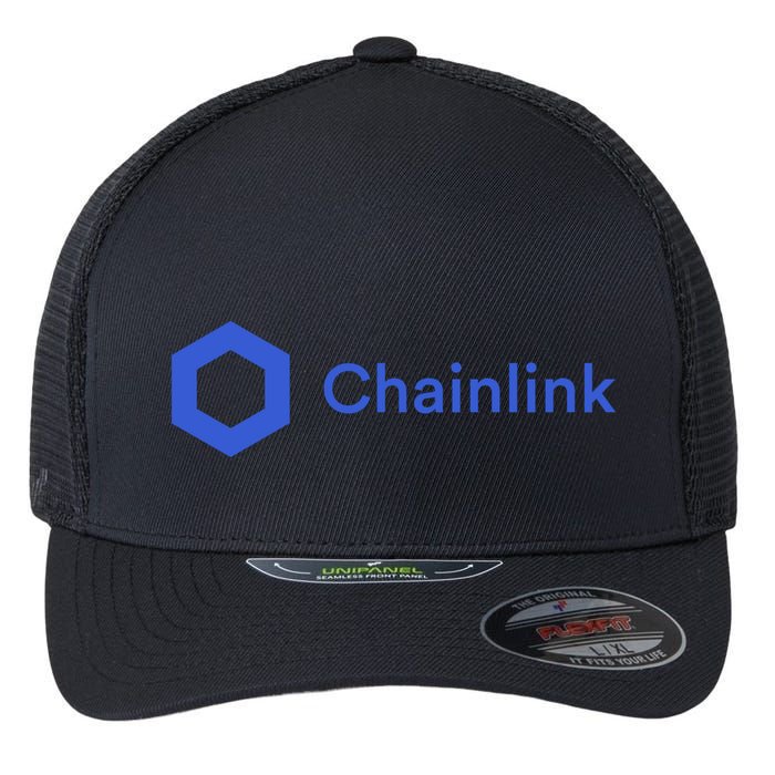 Funny Chainlink LINK Funny Chainlink Crypto Chainlink Blue Chainlink Merch Flexfit Unipanel Trucker Cap