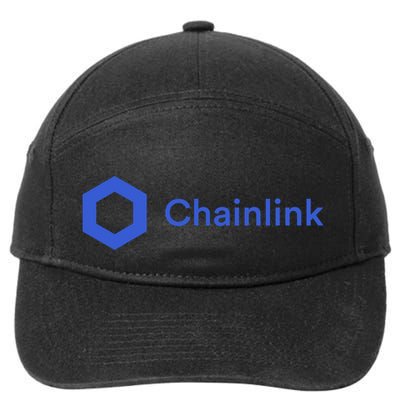 Funny Chainlink LINK Funny Chainlink Crypto Chainlink Blue Chainlink Merch 7-Panel Snapback Hat