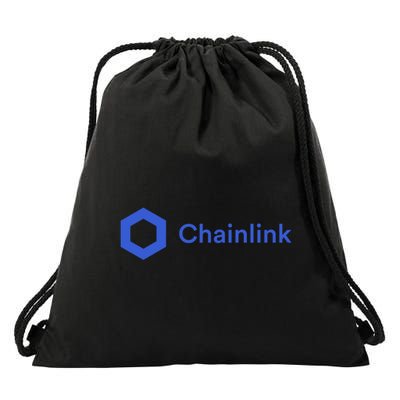 Funny Chainlink LINK Funny Chainlink Crypto Chainlink Blue Chainlink Merch Drawstring Bag