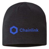 Funny Chainlink LINK Funny Chainlink Crypto Chainlink Blue Chainlink Merch Sustainable Beanie