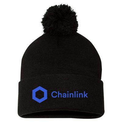 Funny Chainlink LINK Funny Chainlink Crypto Chainlink Blue Chainlink Merch Pom Pom 12in Knit Beanie