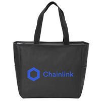 Funny Chainlink LINK Funny Chainlink Crypto Chainlink Blue Chainlink Merch Zip Tote Bag