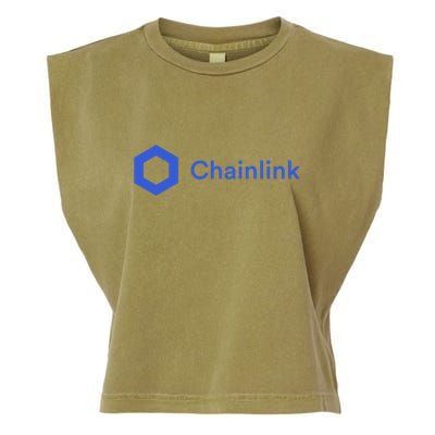 Funny Chainlink LINK Funny Chainlink Crypto Chainlink Blue Chainlink Merch Garment-Dyed Women's Muscle Tee