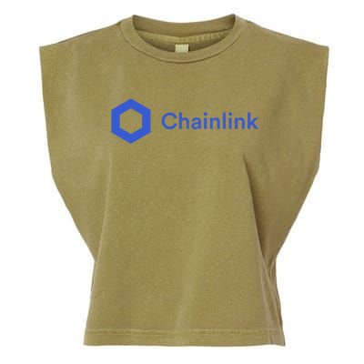 Funny Chainlink LINK Funny Chainlink Crypto Chainlink Blue Chainlink Merch Garment-Dyed Women's Muscle Tee