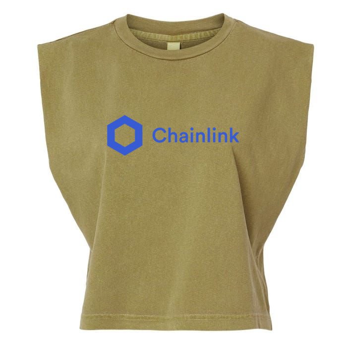 Funny Chainlink LINK Funny Chainlink Crypto Chainlink Blue Chainlink Merch Garment-Dyed Women's Muscle Tee