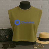 Funny Chainlink LINK Funny Chainlink Crypto Chainlink Blue Chainlink Merch Garment-Dyed Women's Muscle Tee