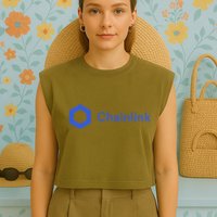 Funny Chainlink LINK Funny Chainlink Crypto Chainlink Blue Chainlink Merch Garment-Dyed Women's Muscle Tee