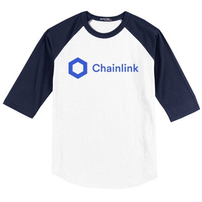 Funny Chainlink LINK Funny Chainlink Crypto Chainlink Blue Chainlink Merch Baseball Sleeve Shirt