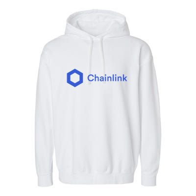 Funny Chainlink LINK Funny Chainlink Crypto Chainlink Blue Chainlink Merch Garment-Dyed Fleece Hoodie