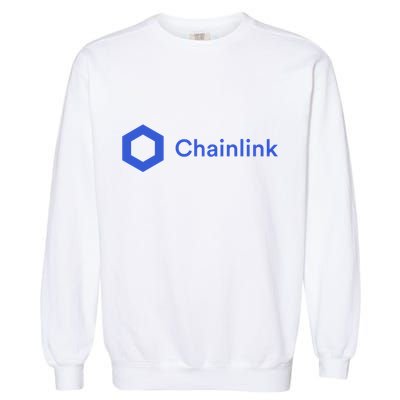 Funny Chainlink LINK Funny Chainlink Crypto Chainlink Blue Chainlink Merch Garment-Dyed Sweatshirt