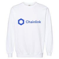 Funny Chainlink LINK Funny Chainlink Crypto Chainlink Blue Chainlink Merch Garment-Dyed Sweatshirt