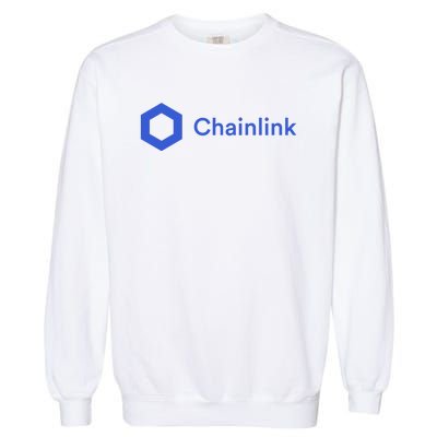 Funny Chainlink LINK Funny Chainlink Crypto Chainlink Blue Chainlink Merch Garment-Dyed Sweatshirt