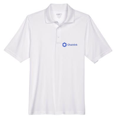 Funny Chainlink LINK Funny Chainlink Crypto Chainlink Blue Chainlink Merch Men's Origin Performance Pique Polo