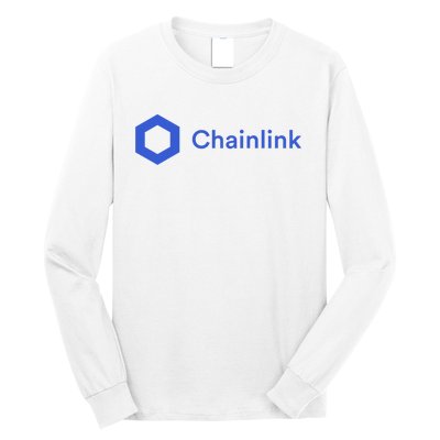 Funny Chainlink LINK Funny Chainlink Crypto Chainlink Blue Chainlink Merch Long Sleeve Shirt