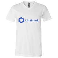 Funny Chainlink LINK Funny Chainlink Crypto Chainlink Blue Chainlink Merch V-Neck T-Shirt