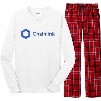 Funny Chainlink LINK Funny Chainlink Crypto Chainlink Blue Chainlink Merch Long Sleeve Pajama Set