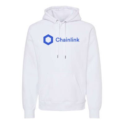 Funny Chainlink LINK Funny Chainlink Crypto Chainlink Blue Chainlink Merch Premium Hoodie