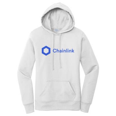 Funny Chainlink LINK Funny Chainlink Crypto Chainlink Blue Chainlink Merch Women's Pullover Hoodie