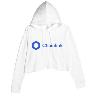 Funny Chainlink LINK Funny Chainlink Crypto Chainlink Blue Chainlink Merch Crop Fleece Hoodie