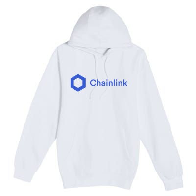 Funny Chainlink LINK Funny Chainlink Crypto Chainlink Blue Chainlink Merch Premium Pullover Hoodie