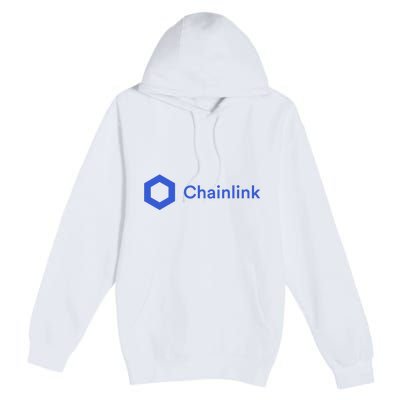 Funny Chainlink LINK Funny Chainlink Crypto Chainlink Blue Chainlink Merch Premium Pullover Hoodie